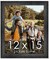 12x15 Wide Barnwood Picture Frame with UV-Resistant Acrylic & Acid Free Backing, Available in 6 Paint Finishes - Grey, Brown, White, and Black